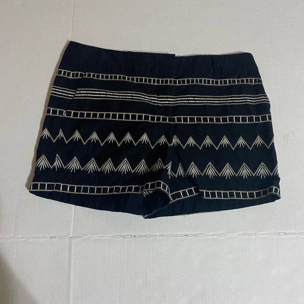 LOFT Black High Waist Geometric Pattern Shorts
